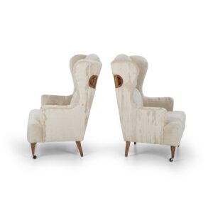 Luigi Caccia Dominioni Pair of Ambrosianeum High-Back Lounge Chairs for Azucena, 1955