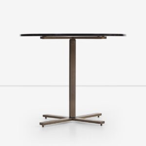 Nicos Zographos Bronze Base End Table with Glass Top, 1970s