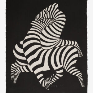 Victor Vasarely Black “Zebra” Lithograph / Relief, Edition of 150, 1989