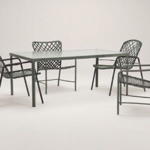 Alternative view of Brown Jordan “Tamiami” Dining Set with Dining Table and Four Armchairs, 1960s