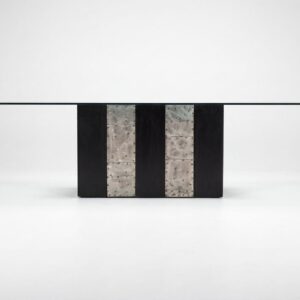 Alternative view of Paul Evans Style Dining Table with Glass Top, c. 1975