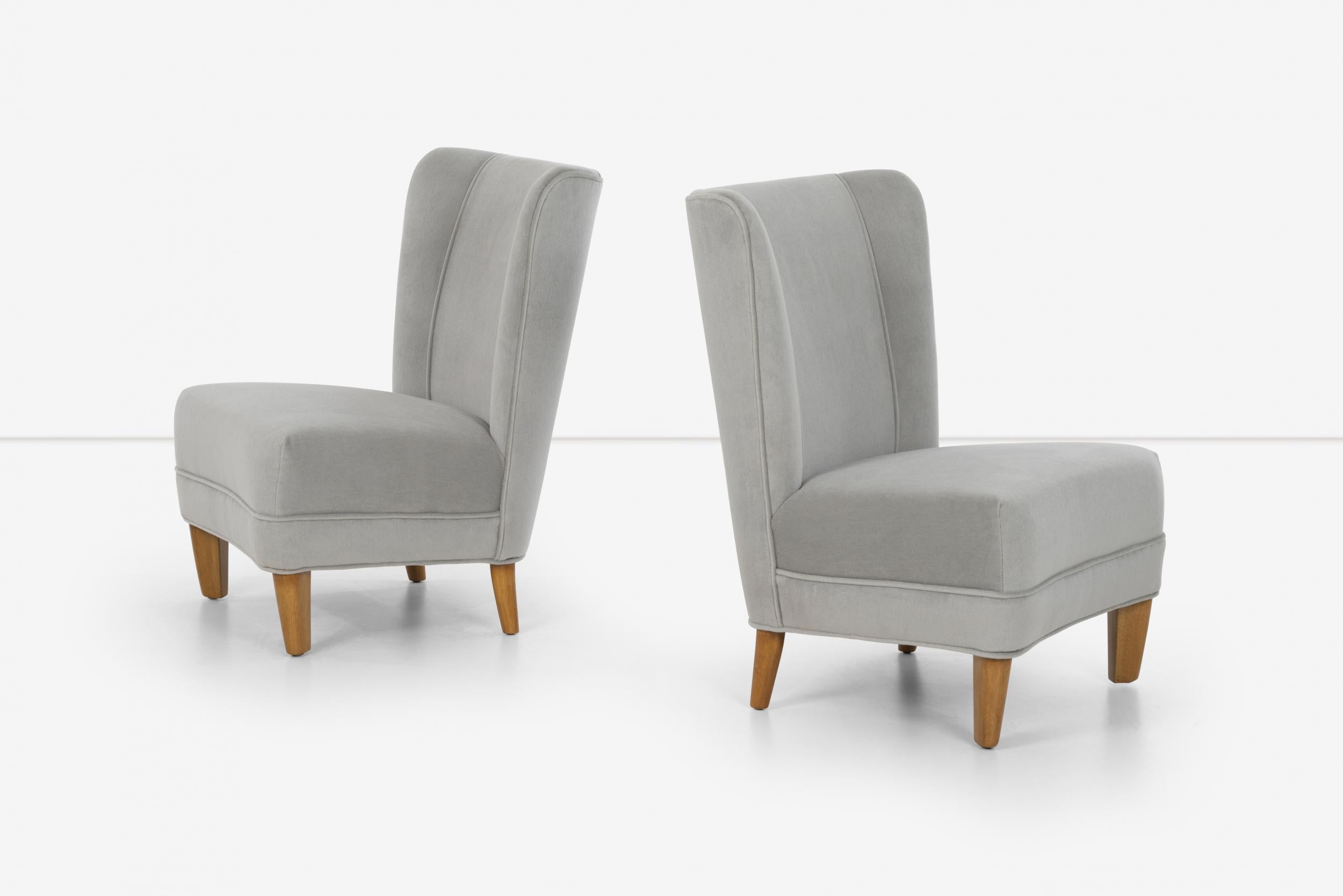 Edward Wormley Dunbar Slipper Lounge Chairs, 1942