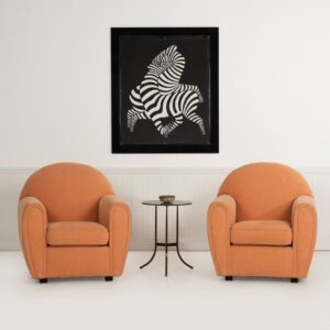 Alternative view of Victor Vasarely Black “Zebra” Lithograph / Relief, Edition of 150, 1989