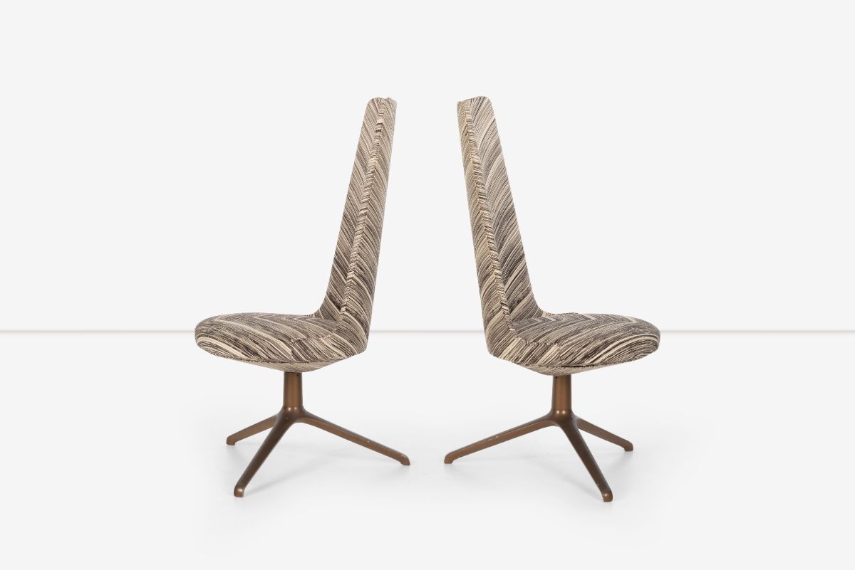 Osvaldo Borsani Set of Eight Unique High Back Dining Chairs for Tecno 1971 - Image 4
