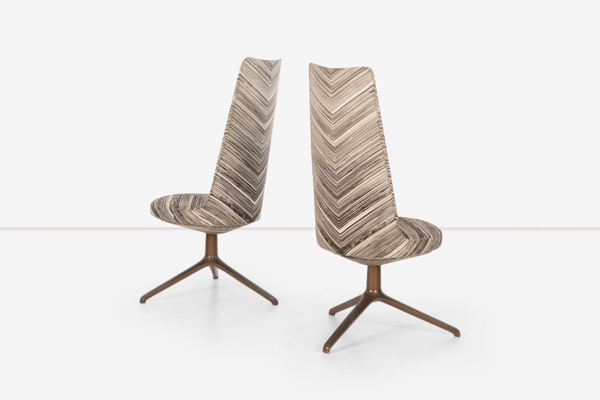 Osvaldo Borsani Set of Eight Unique High Back Dining Chairs for Tecno 1971 - Image 5