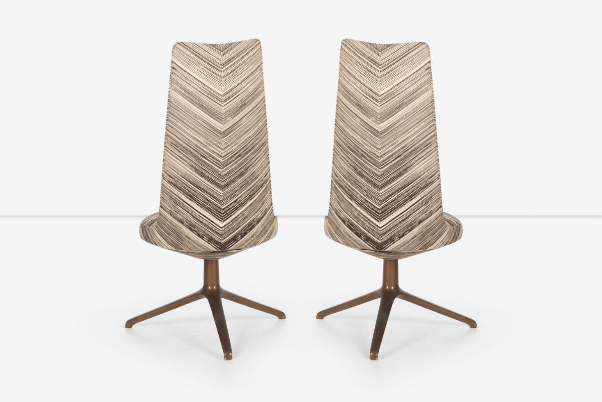 Osvaldo Borsani Set of Eight Unique High Back Dining Chairs for Tecno 1971 - Image 6